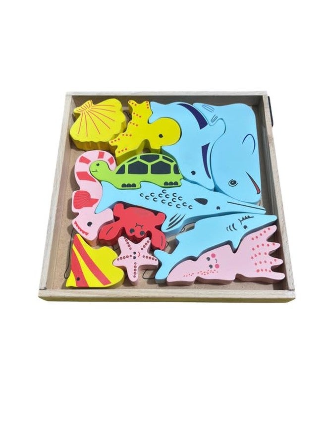 Kinder Creative 3D Fruits Stacking Puzzle,3D Sea Animals Stacking Puzzle,Geometrical Column Blocks for Toddlers, Educational Puzzle and Toys for Kids Pack of 3 - Image 4
